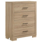 Arielle 5-piece Eastern King Bedroom Set Light Oak