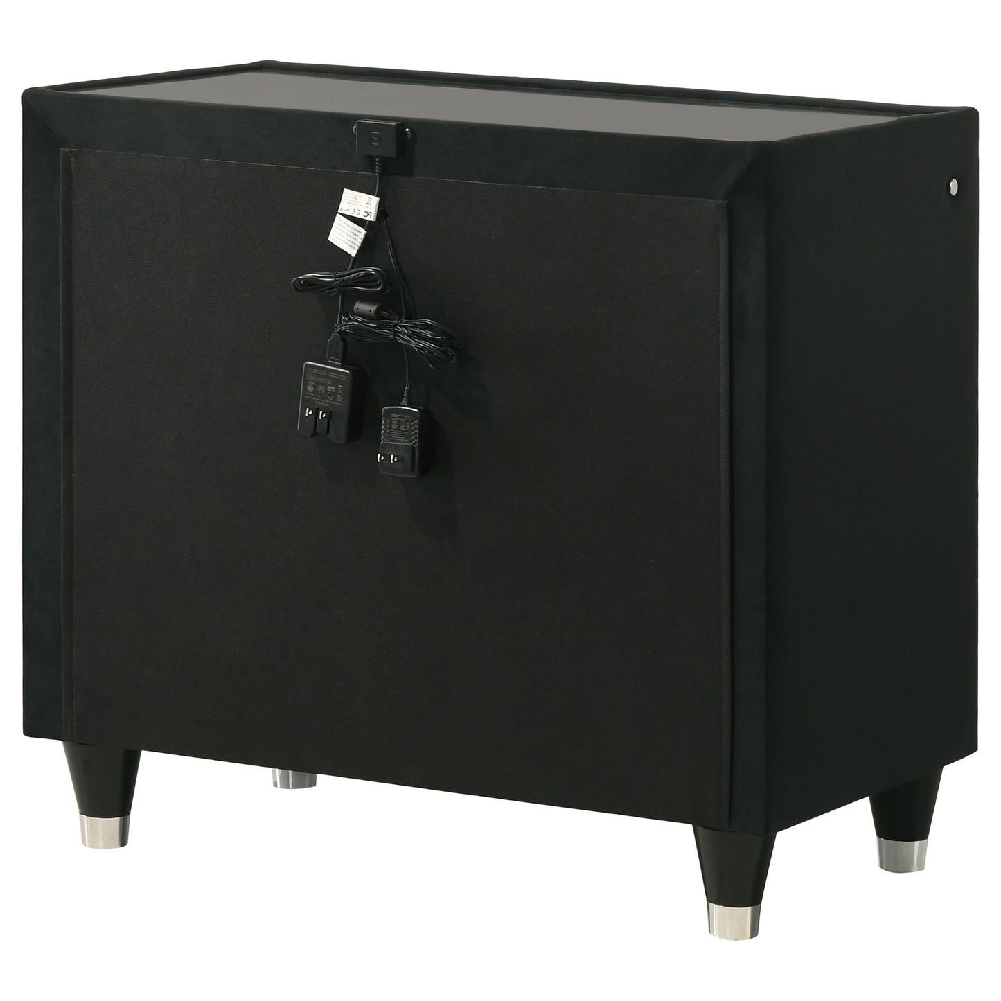 Lorient 2-drawer LED Nightstand with USB Black
