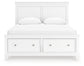 Fortman Queen Panel Storage Bed with Mirrored Dresser and Nightstand
