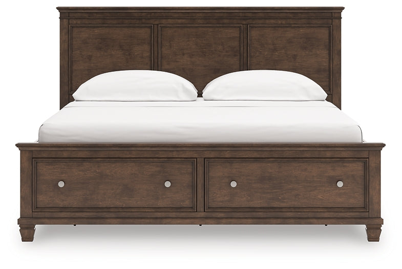 Danabrin California King Panel Storage Bed, Dresser and Mirror