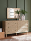 Cielden California King Upholstered Bed with Roll Slats, Dresser, Mirror, Chest and Nightstand