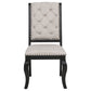 Phelps Upholstered Dining Side Chair Tan Distressed Noir (Set of 2)