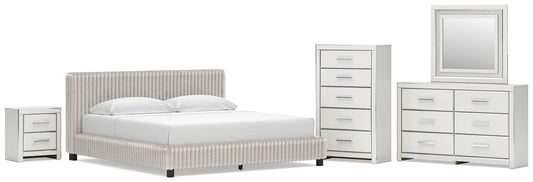 Zuraleus King Upholstered Bed, Dresser, Mirror, Chest and Nightstand