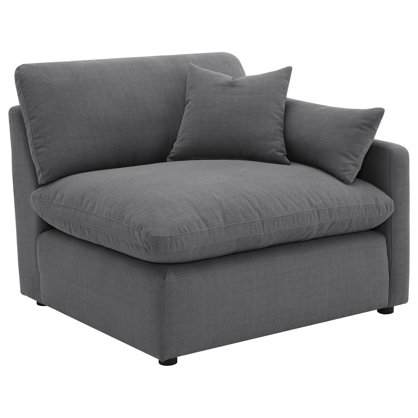 Hobson 4-piece Upholstered Modular Sectional Sofa Charcoal