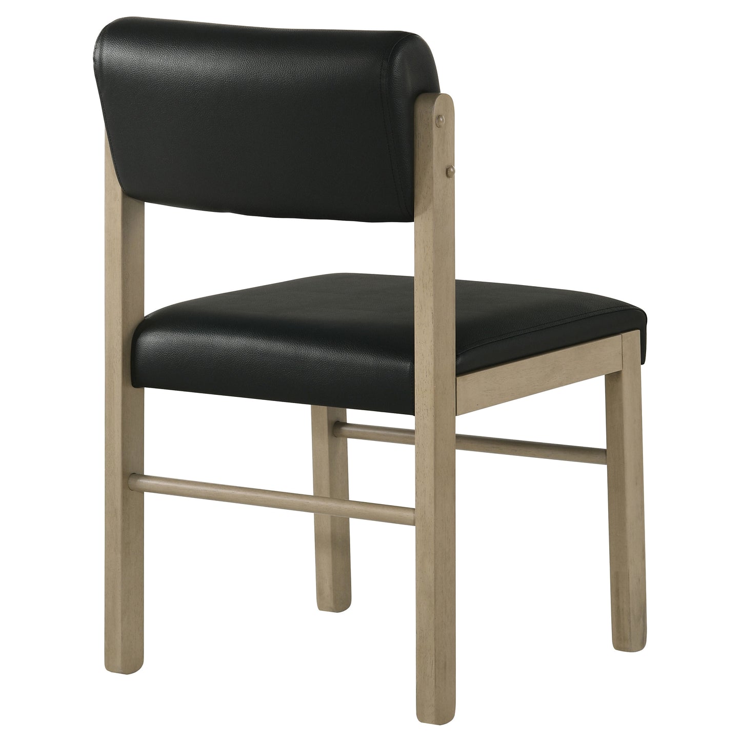 Kehoe Upholstered Dining Side Chair Black and Natural Oak (Set of 2)