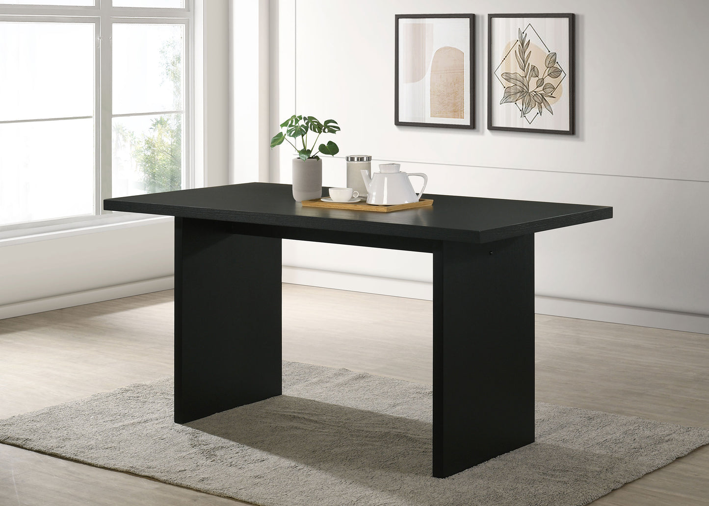 Decker 70-inch Rectangular Wood Counter Height Dining Table Black