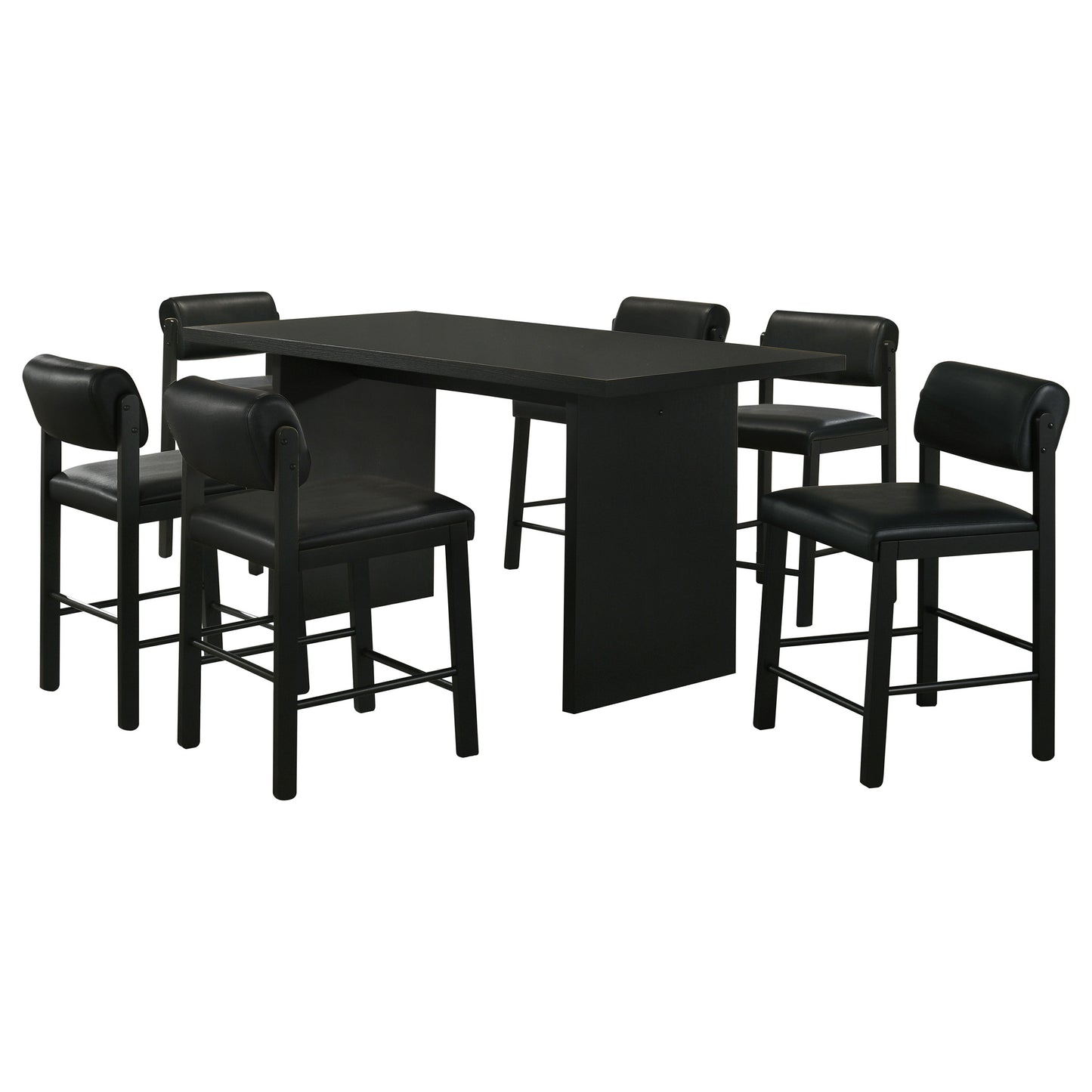 Decker 7-piece 70-inch Rectangular Counter Height Dining Set Black