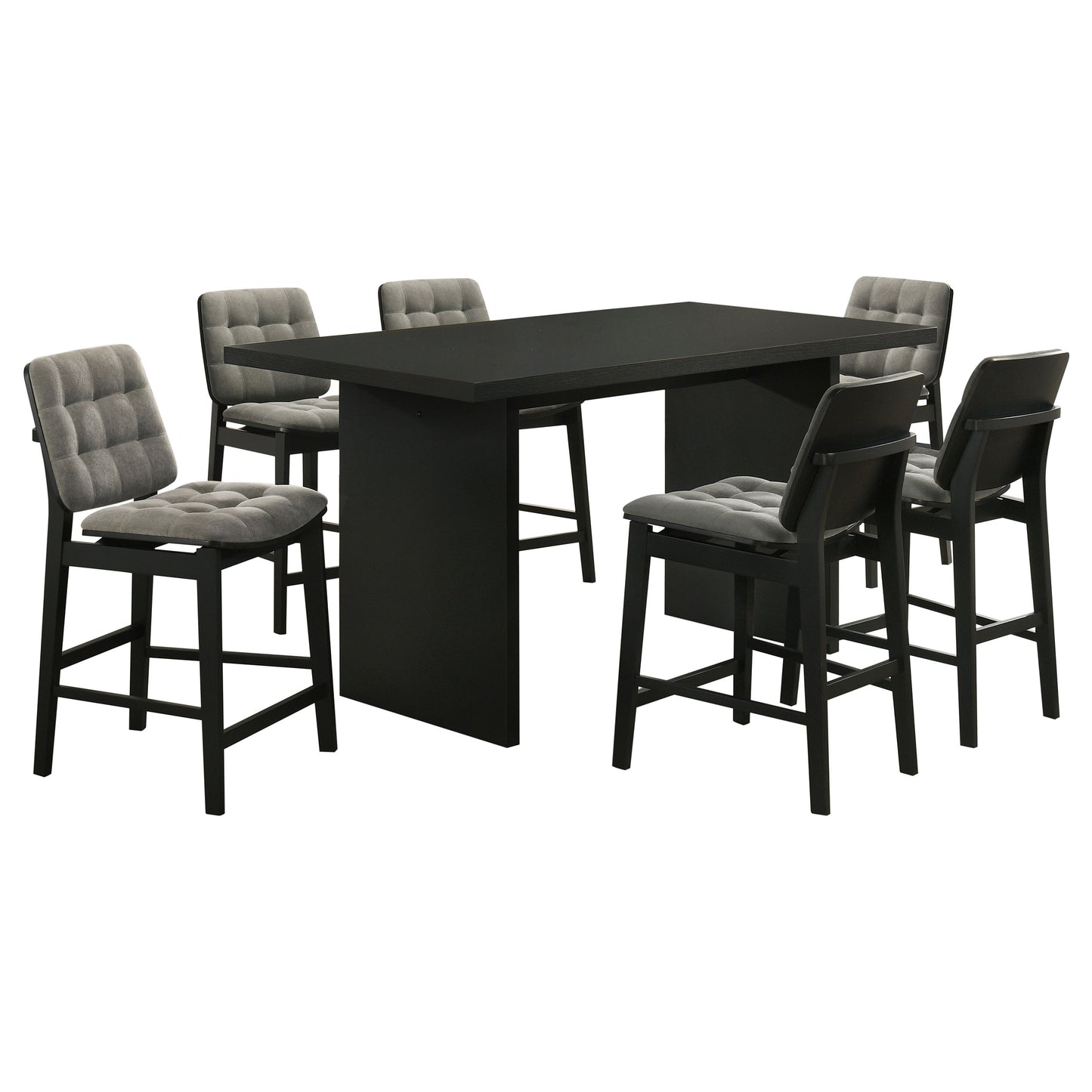 Decker 7-piece 70-inch Rectangular Counter Height Dining Set Grey and Black