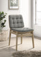 Redbridge Velvet Upholstered Side Chair Grey and Natural Oak (Set of 2)