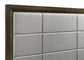 Atlas 63-inch Eastern King Upholstered Panel Bed Grey and Dark Oak