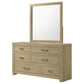 Hendricks 6-drawer Bedroom Dresser and Mirror Light Oak
