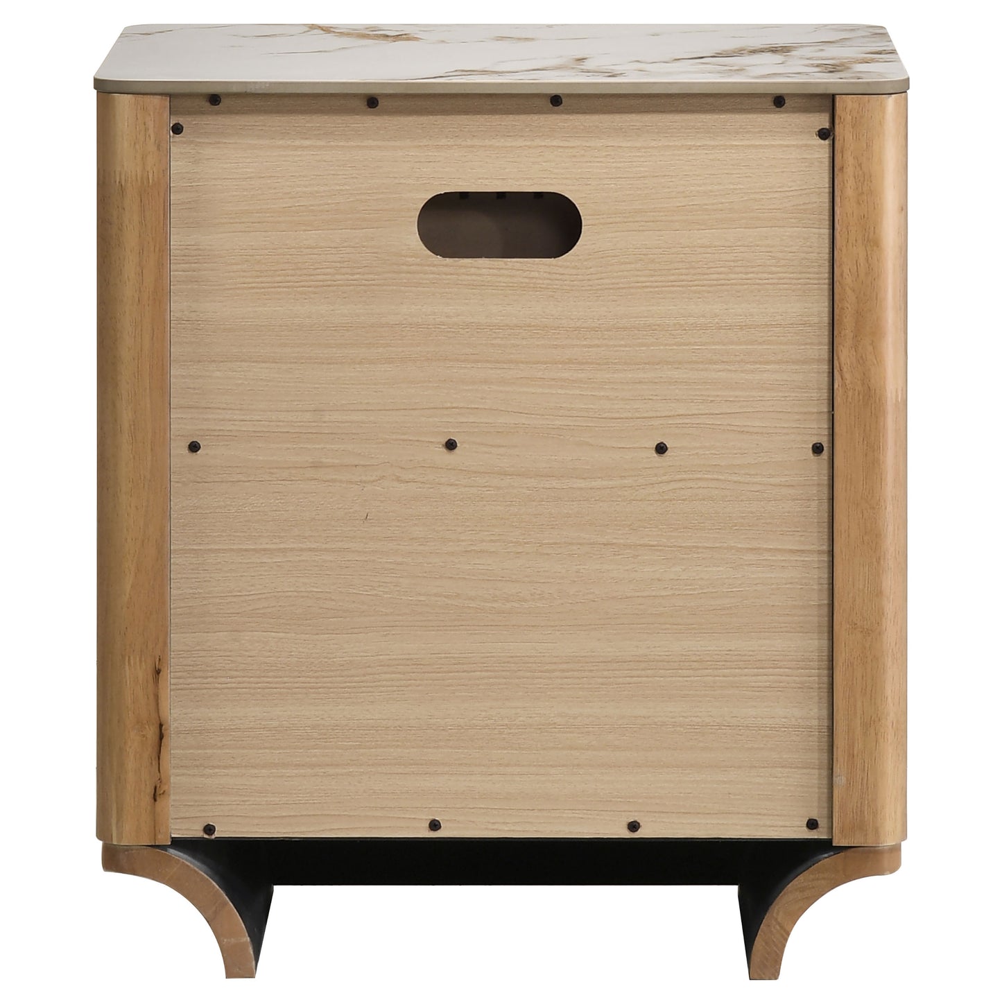 Leanne 2-drawer Sinter Stone Top Nightstand Light Oak