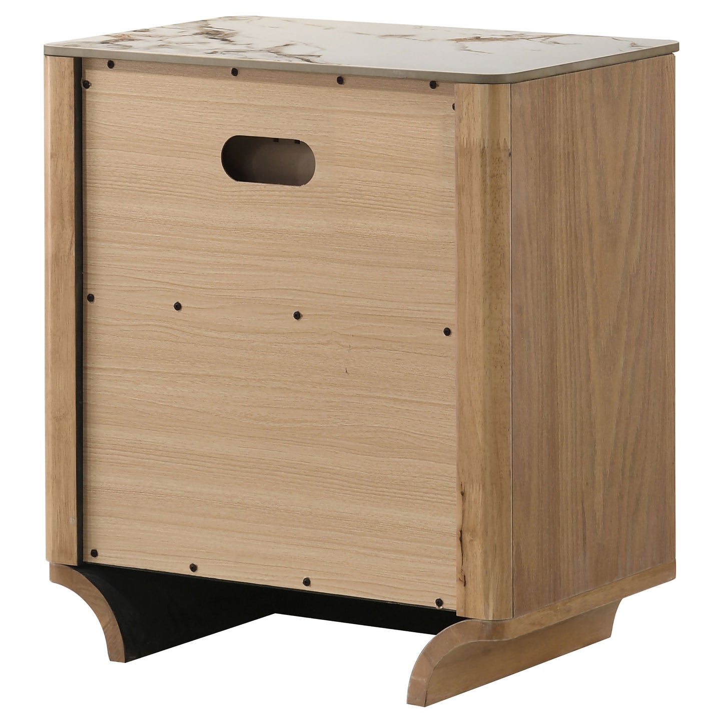 Leanne 2-drawer Sinter Stone Top Nightstand Light Oak