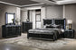 Ravenne 5-piece Velvet Upholstered Eastern King LED Bedroom Set Black
