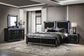 Ravenne 4-piece Velvet Upholstered California King LED Bedroom Set Black
