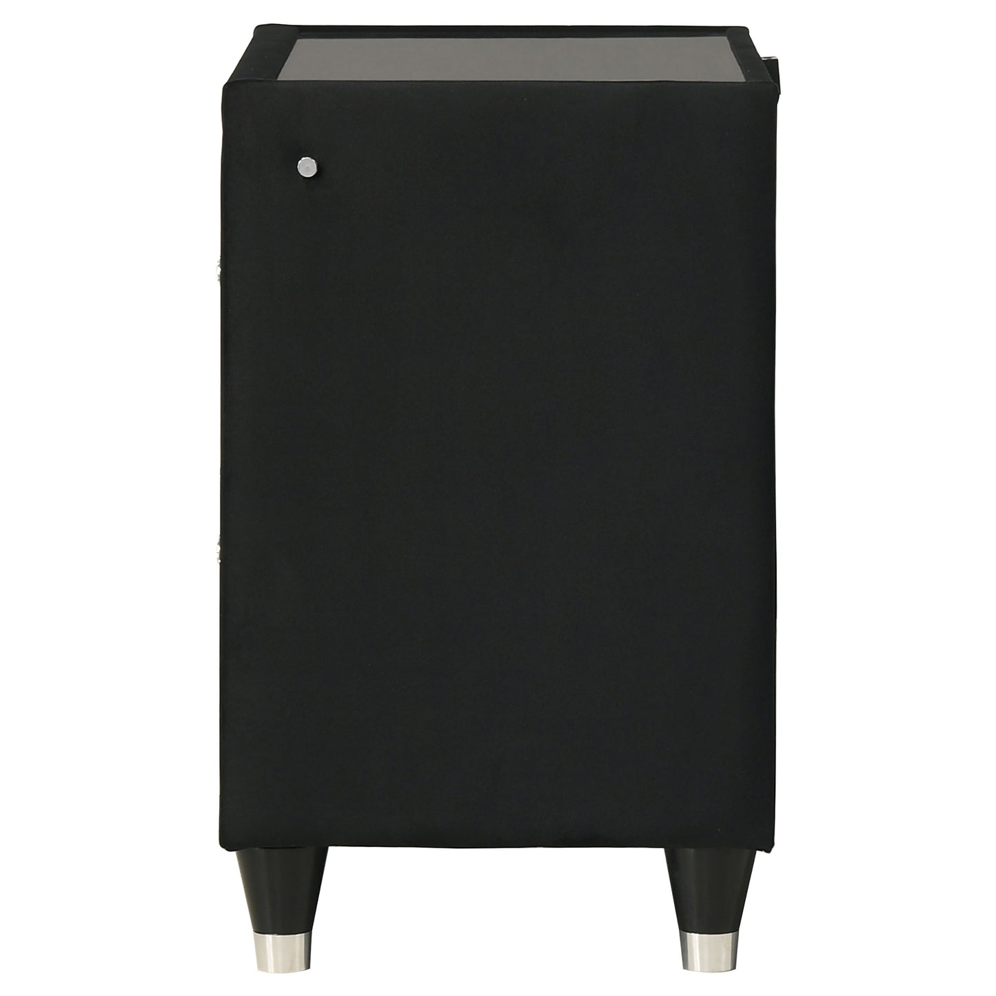 Ravenne 2-drawer Velvet Upholstered LED Nightstand with USB Black