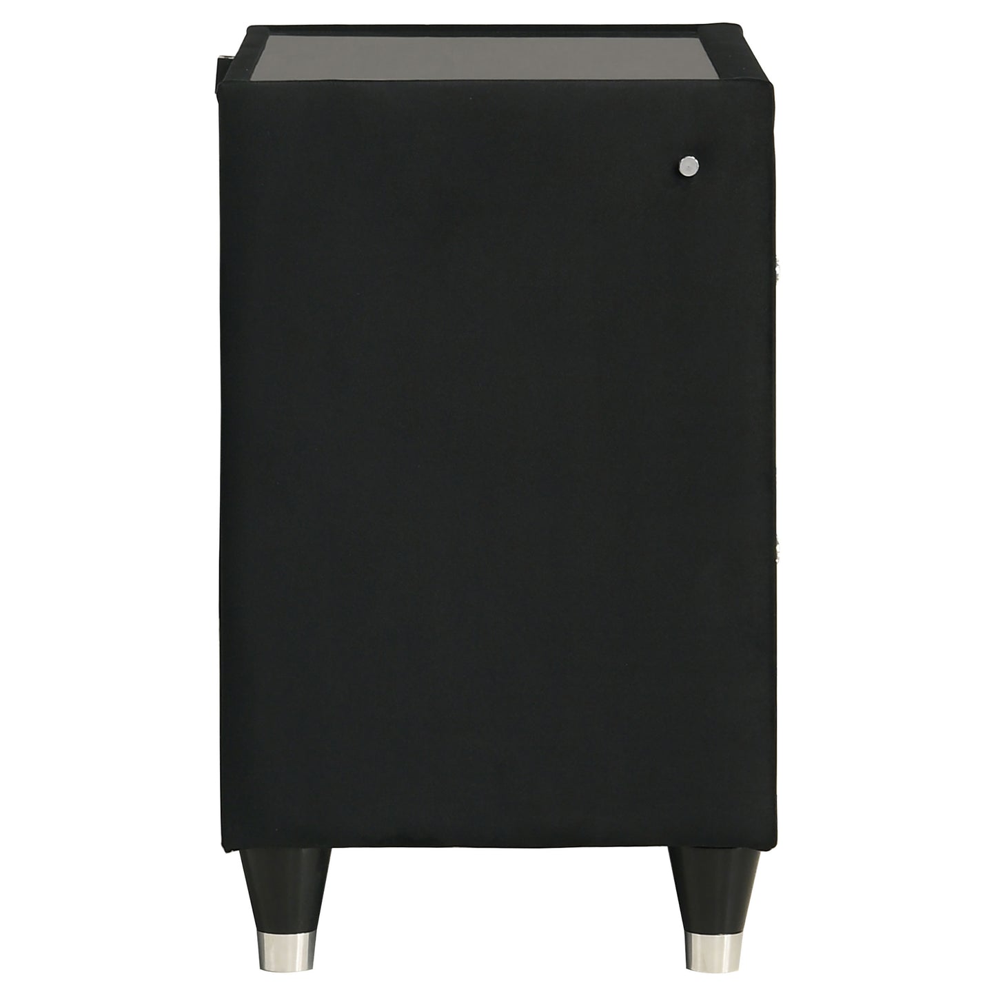 Ravenne 2-drawer Velvet Upholstered LED Nightstand with USB Black