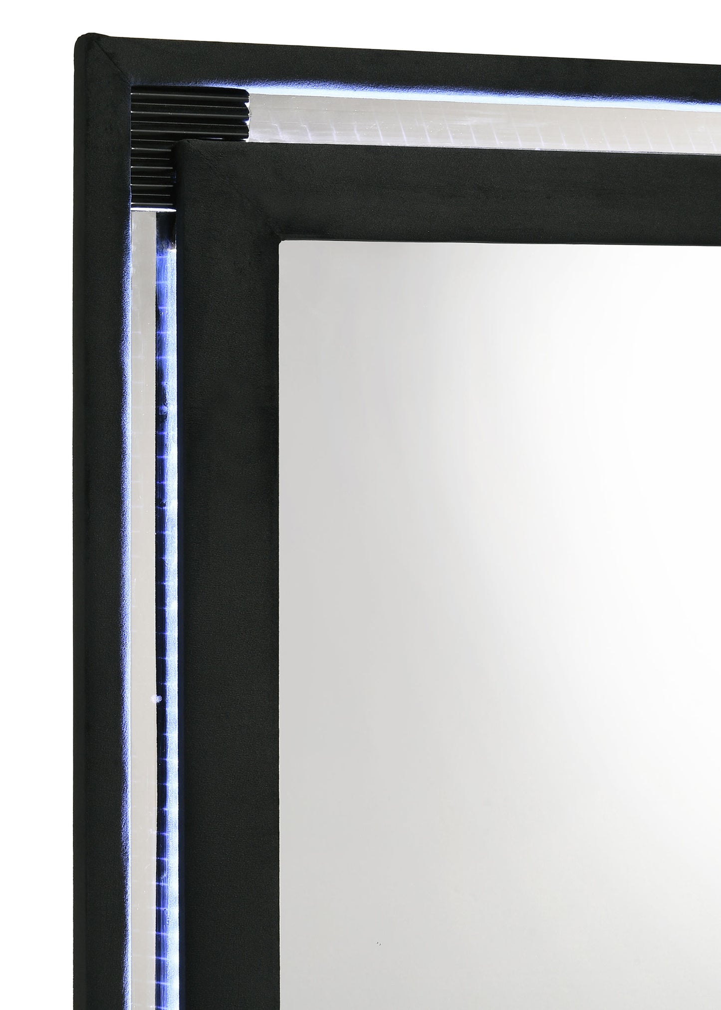 Ravenne Velvet Upholstered LED Dresser Mirror Black