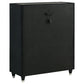 Ravenne 5-drawer Velvet Upholstered LED Chest of Drawers Black