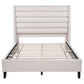 Leslie Upholstered Tufted California King Wingback Platform Bed Beige