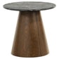 Franklin 2-piece Round Pedestal Coffee Table Set Grey and Dark Brown