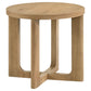 Kessler 2-piece Round Sculptural Wood Coffee Table Set Light Oak