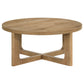 Kessler 2-piece Round Sculptural Wood Coffee Table Set Light Oak