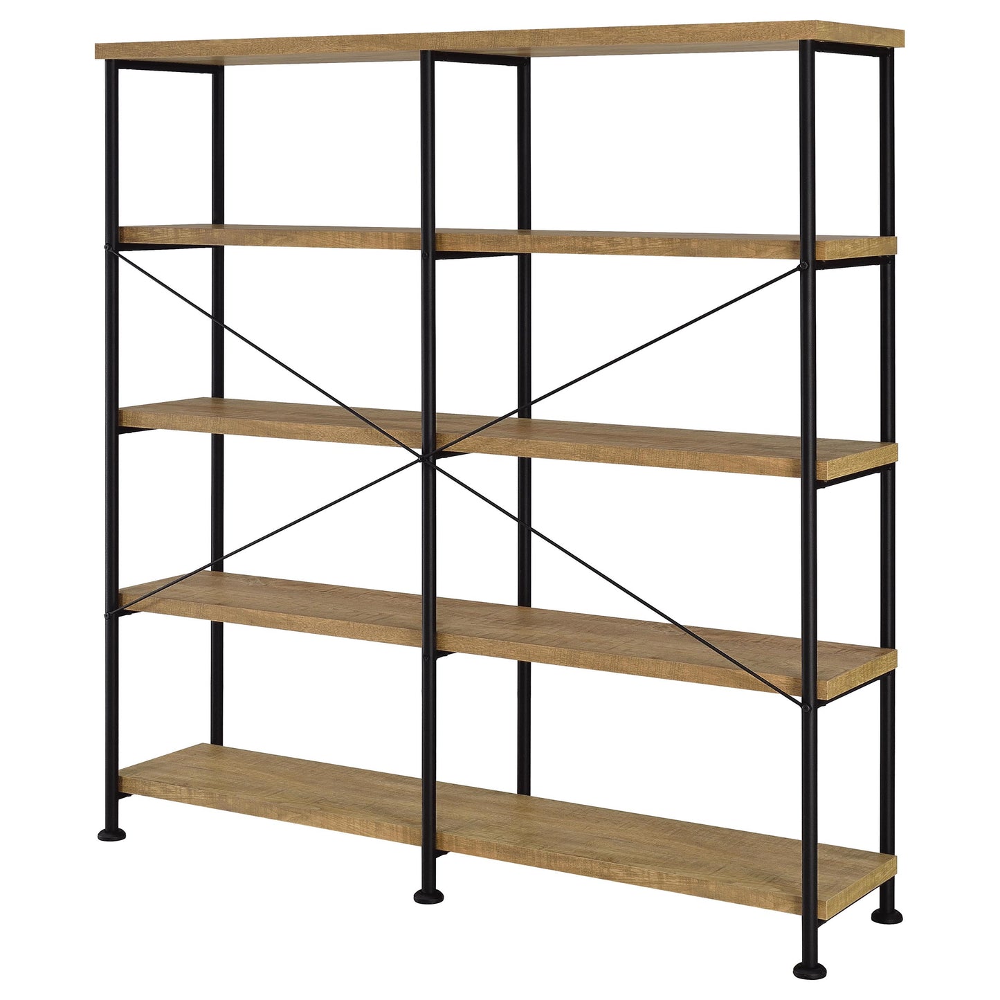Analiese 63-inch 4-shelf Double Bookshelf Mango