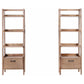 Fabian 2-piece 3-shelf Bookshelf with Drawer Distressed Light Brown