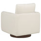 Iris Fabric Upholstered Swivel Accent Chair Ivory