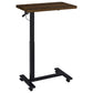 Westpark Pneumatic Adjustable C-Shape Side Table with Casters Dark Pine