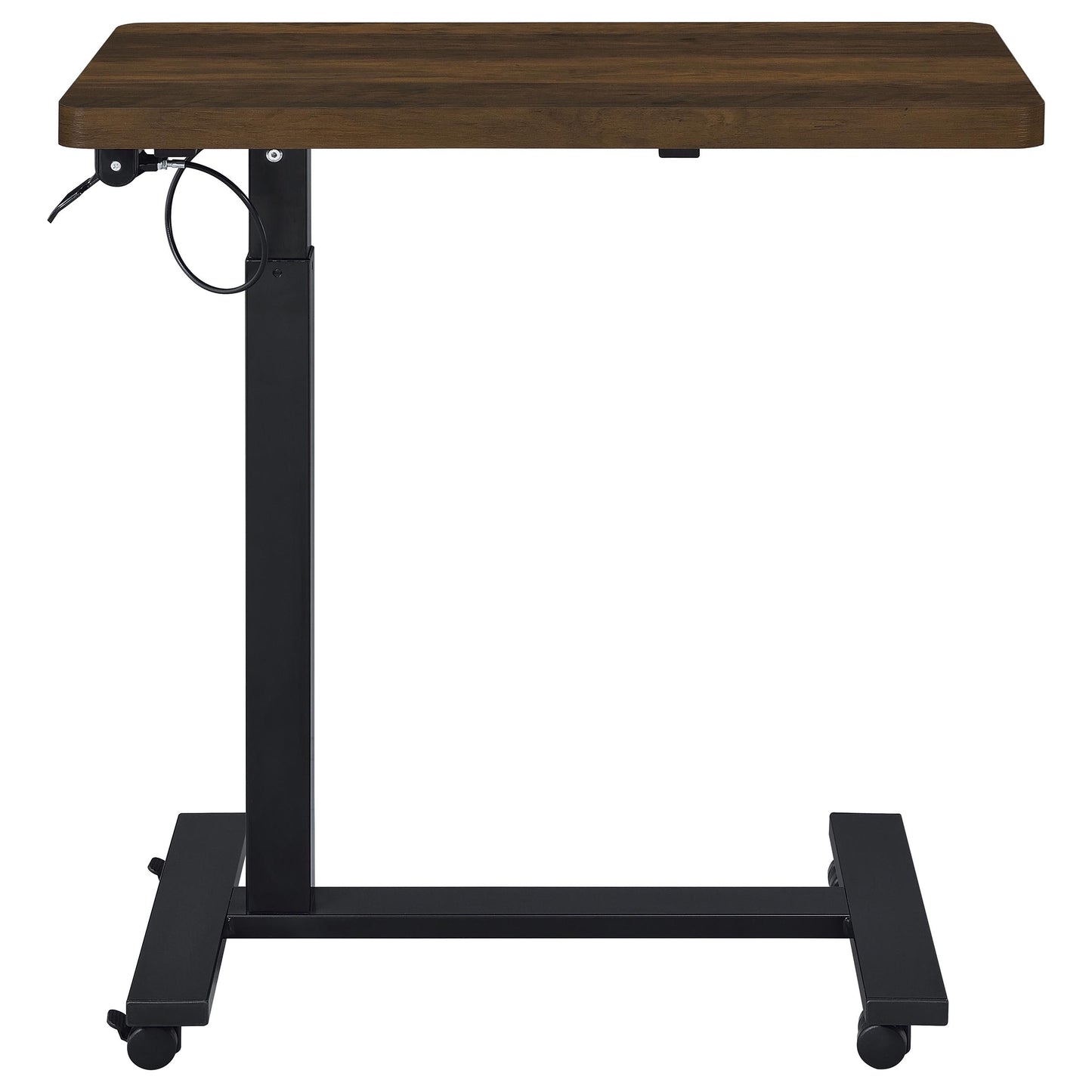 Westpark Pneumatic Adjustable C-Shape Side Table with Casters Dark Pine