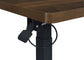 Westpark Pneumatic Adjustable C-Shape Side Table with Casters Dark Pine
