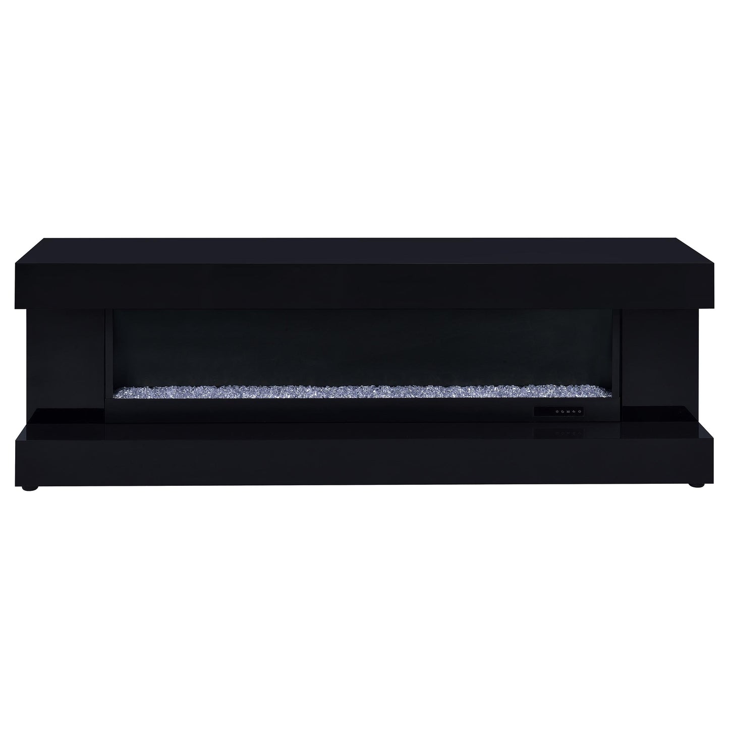 Mallory TV Stand Fireplace Console Bluetooth Speaker Black High Gloss