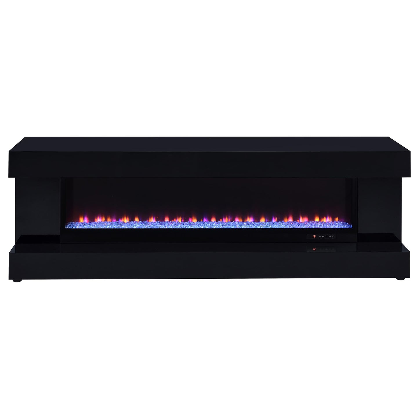 Mallory TV Stand Fireplace Console Bluetooth Speaker Black High Gloss