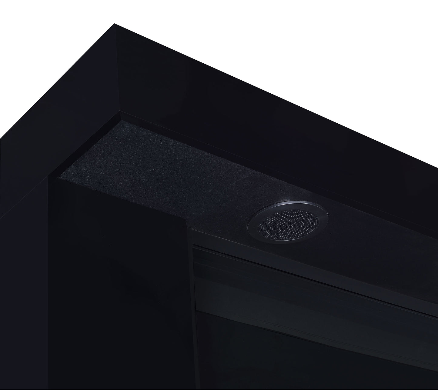 Mallory TV Stand Fireplace Console Bluetooth Speaker Black High Gloss