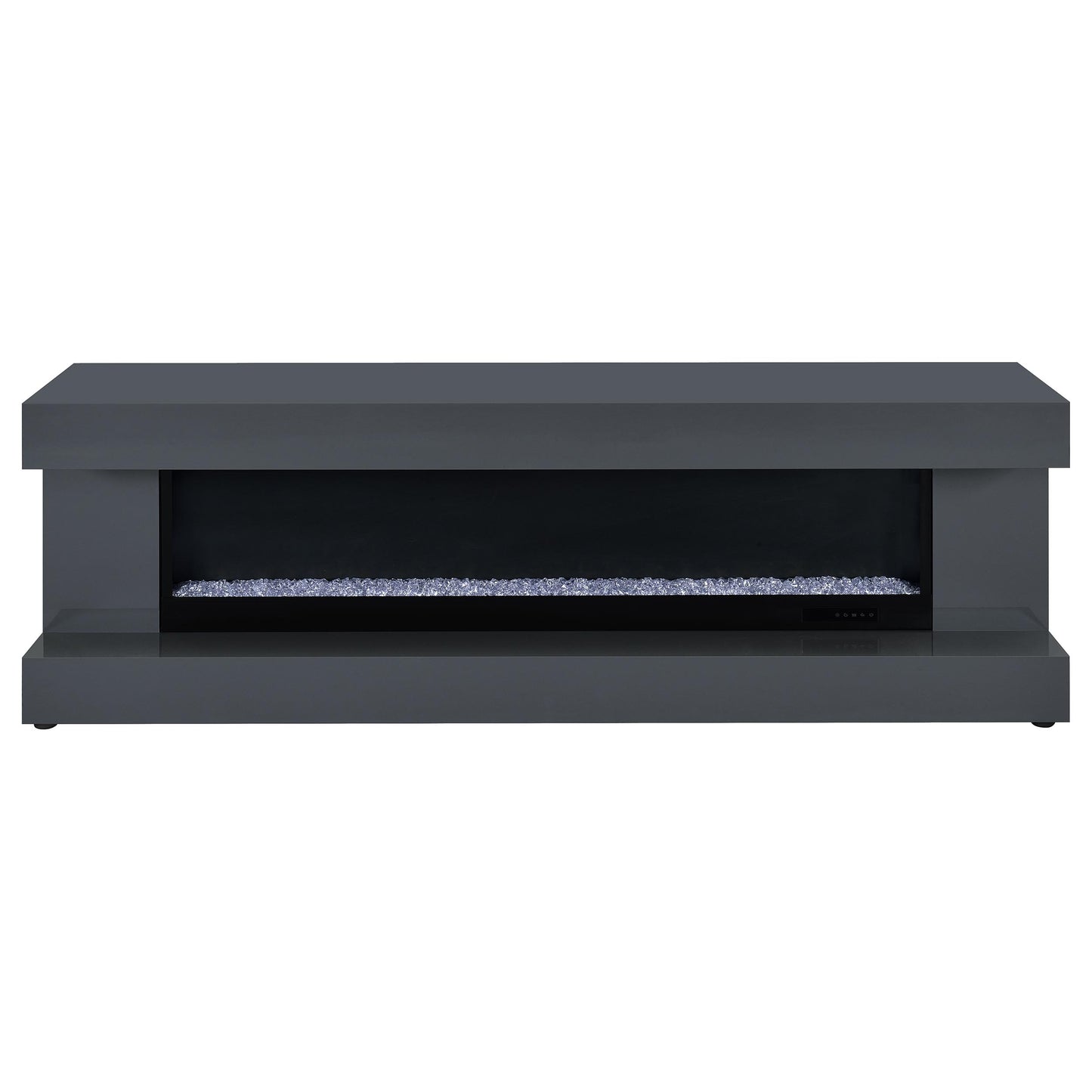 Mallory TV Stand Fireplace Console Bluetooth Speaker Grey High Gloss