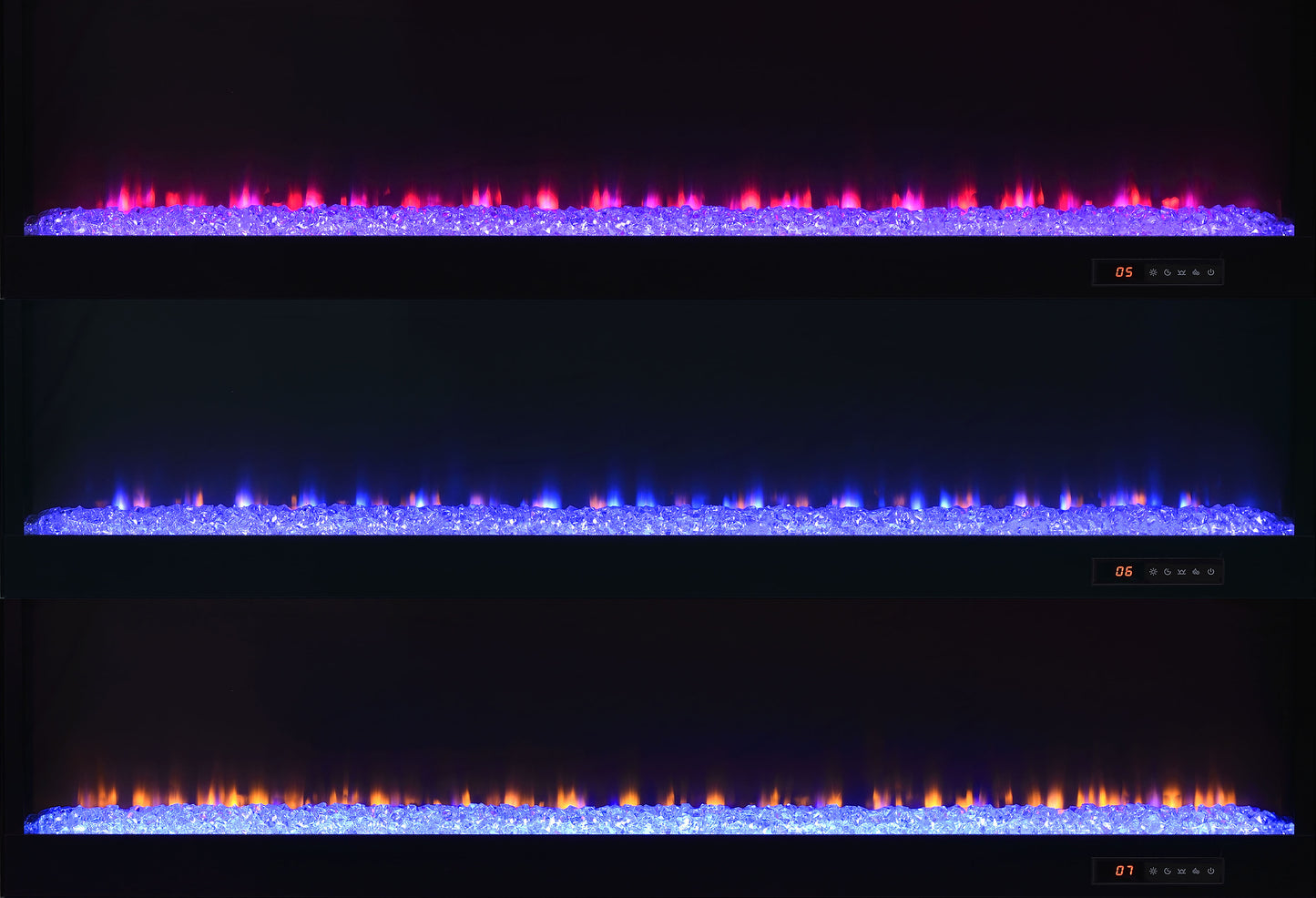 Mallory TV Stand Fireplace Console Bluetooth Speaker Grey High Gloss