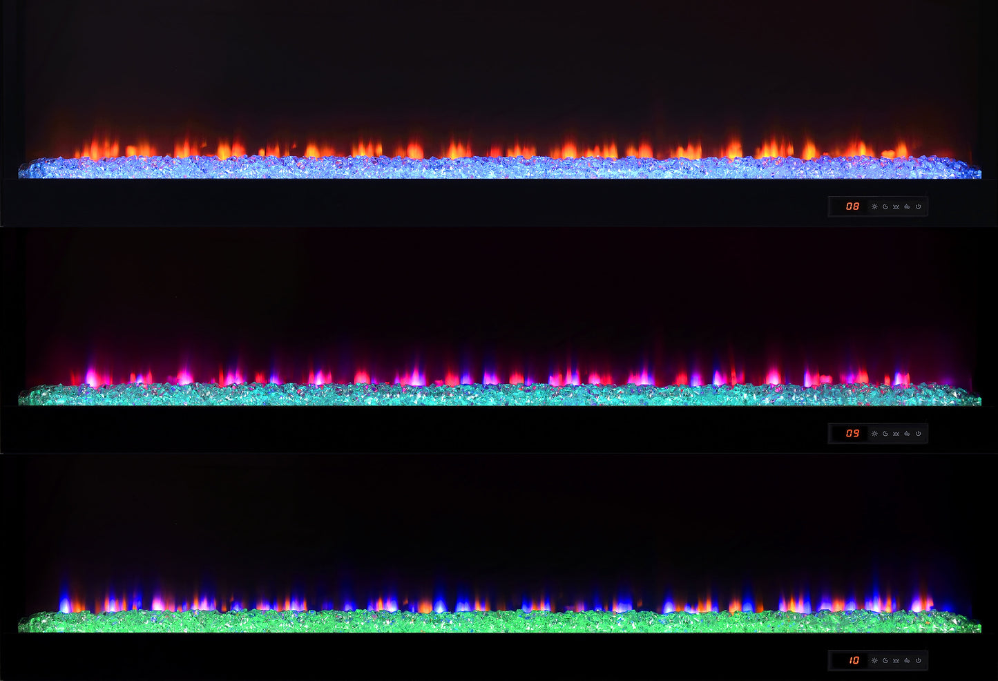 Mallory TV Stand Fireplace Console Bluetooth Speaker Grey High Gloss