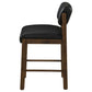 Kehoe Upholstered Counter Height Chair Black and Walnut (Set of 2)