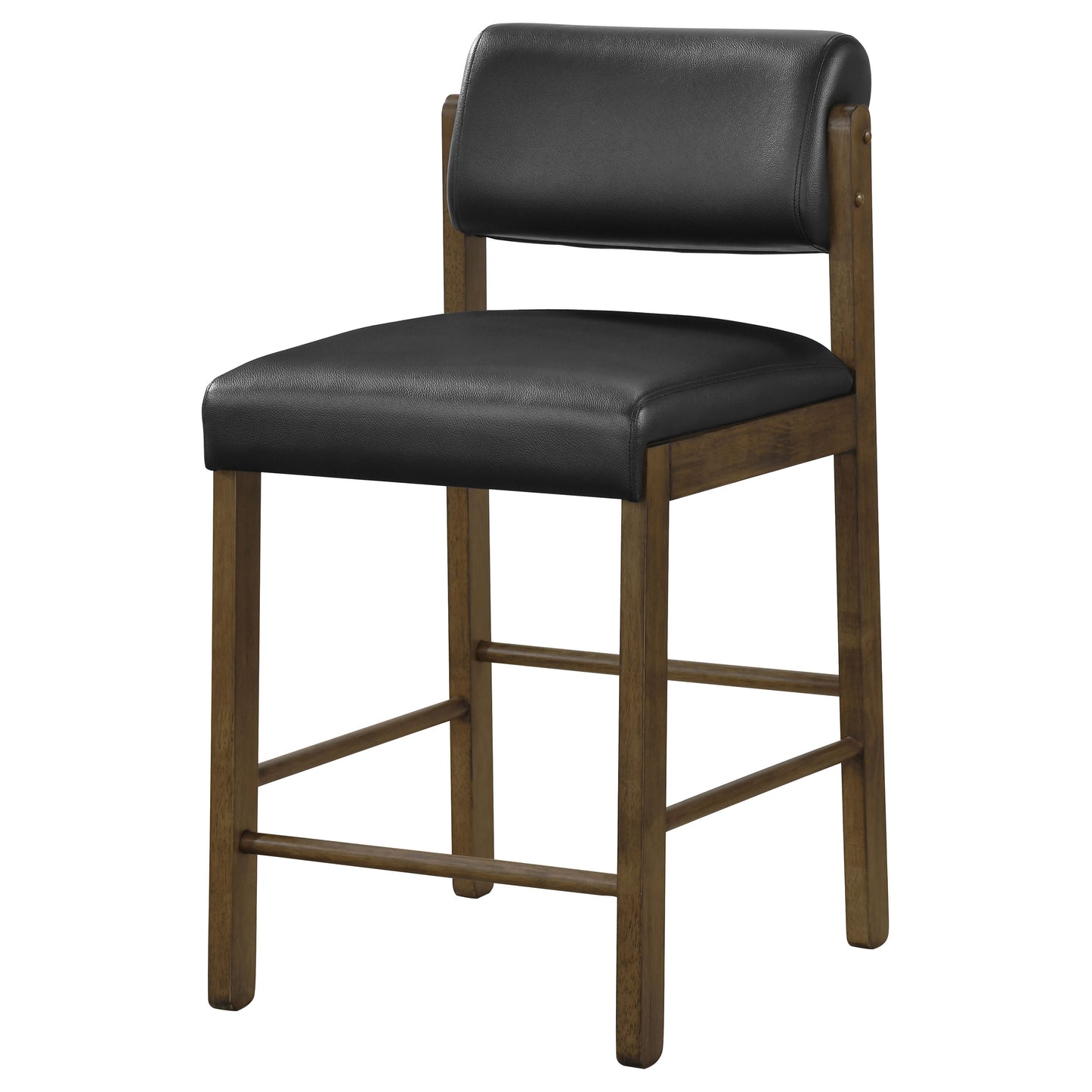 Kehoe Upholstered Counter Height Chair Black and Walnut (Set of 2)