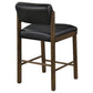 Kehoe Upholstered Counter Height Chair Black and Walnut (Set of 2)