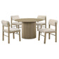 Hamlyn 5-piece Round Wood Dining Set Cream and Natural Oak