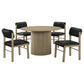 Hamlyn 5-piece Round Wood Dining Set Black and Natural Oak