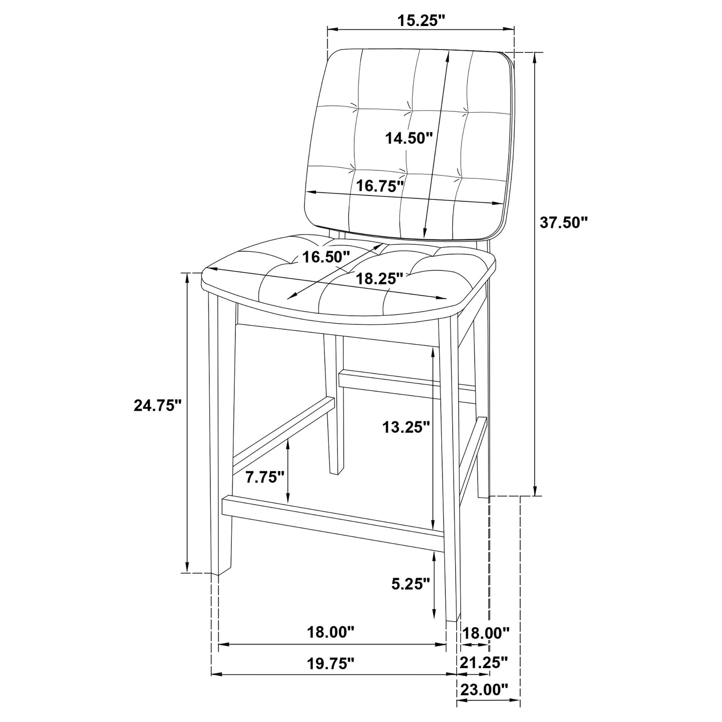 Decker 7-piece 70-inch Rectangular Counter Height Dining Set Cream and Black