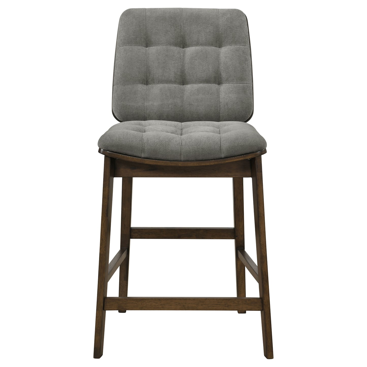 Redbridge Velvet Upholstered Counter Chair Grey and Walnut (Set of 2)
