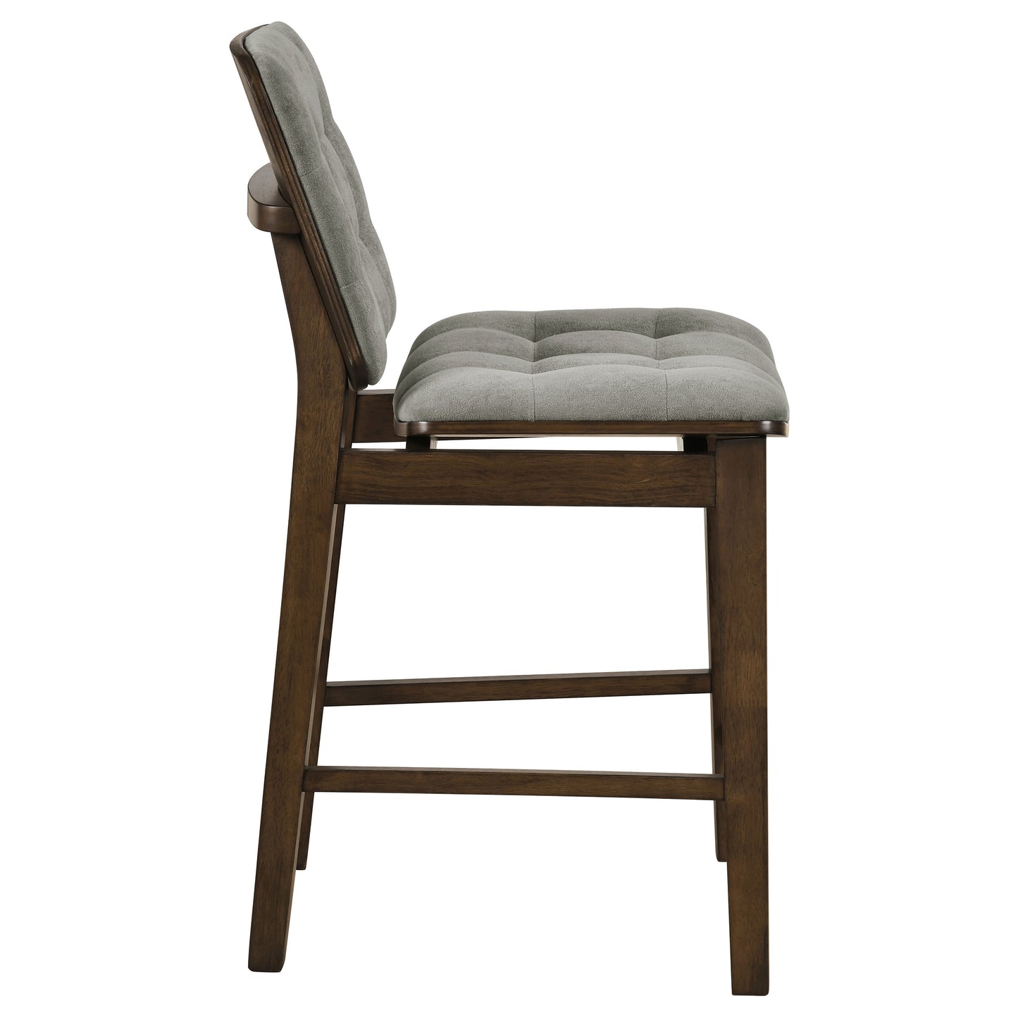 Redbridge Velvet Upholstered Counter Chair Grey and Walnut (Set of 2)