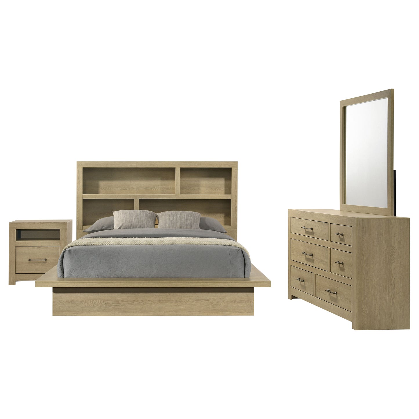 Hendricks 4-piece California King Bedroom Set Light Oak