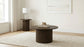 Hamlyn Round Fluted Occasional Cocktail Coffee Table Walnut