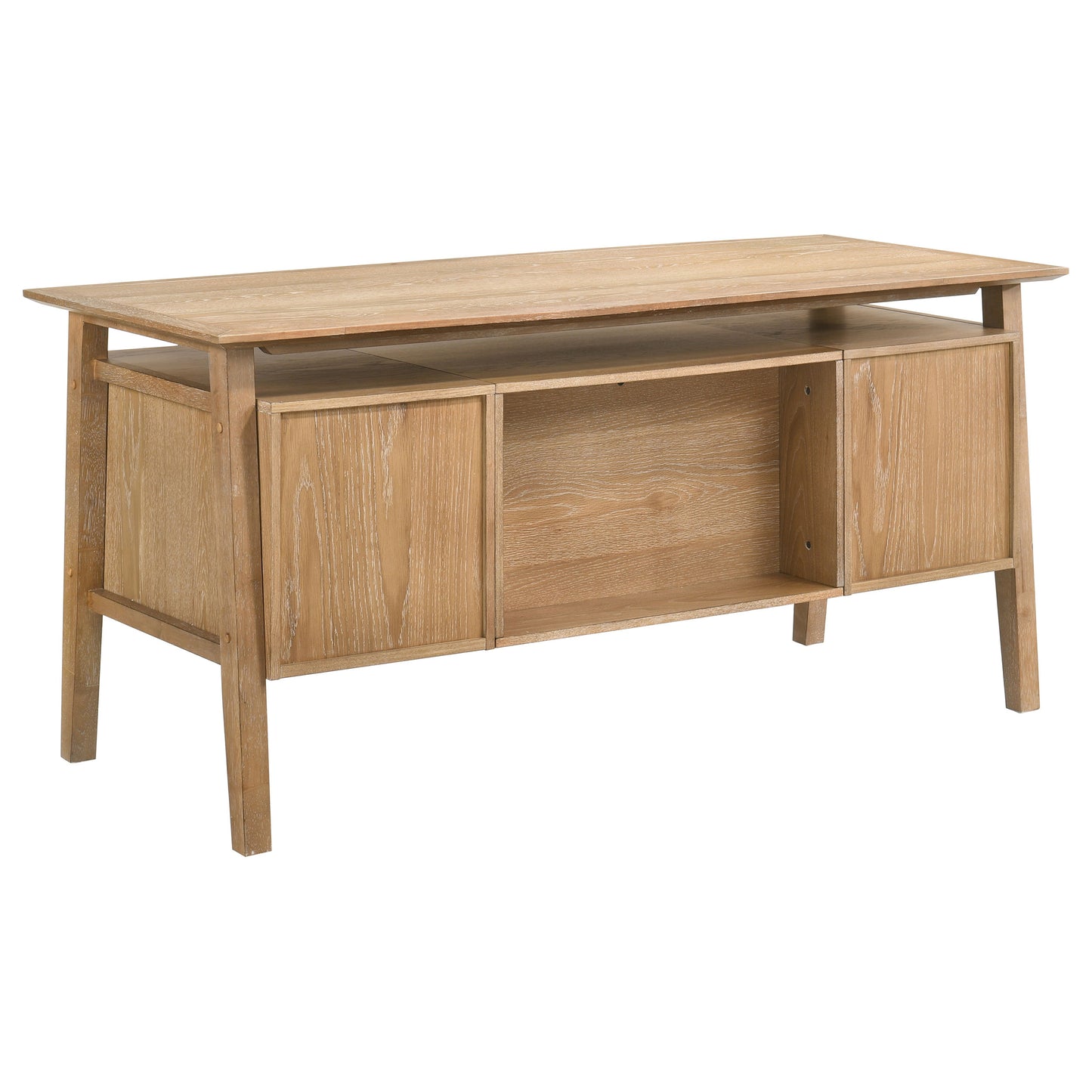 Goodson 64-inch 4-Drawer Double Pedestal Computer Desk Distressed Light Brown